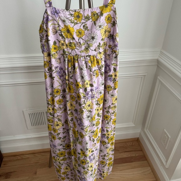 LOFT Floral Purple and Yellow Maxi Sundress size 2 - Picture 3 of 6